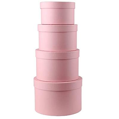 Round Gift Boxes with Lids Set of 4 Pink Gift Box Assorted Sizes