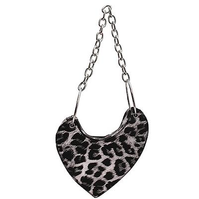  Black and White Leopard Womens Chain Shoulder Bag Tote Handbag  Clutch Hobo Purse with Zipper for Travel Casual : Clothing, Shoes & Jewelry