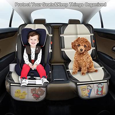 XHYANG Car Seat Protector 1 Pack Car Seat Cushion Mat Thickest  Padding,Waterproof 600D Fabric Car Seat Covers for Non-Slip Backing Mesh  Pockets for