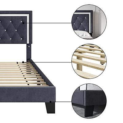  HITHOS King Size Bed Frame, Upholstered Bed Frame with