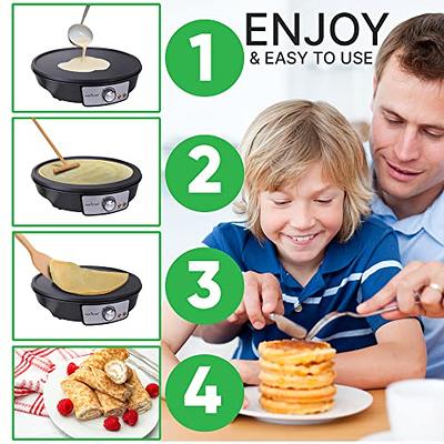 Electric Griddle Crepe Maker Hot Plate Cooktop with Press Grill