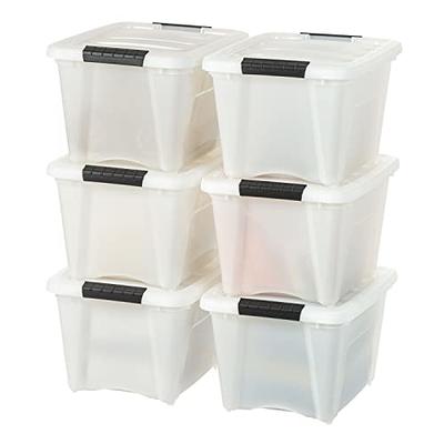 IRIS 45QT Clear Storage Bin with Buckles, 6-pack