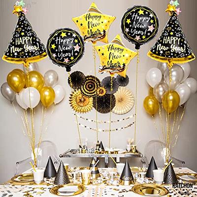  Gold 2024 Happy New Year Party Balloons, Large Mylar