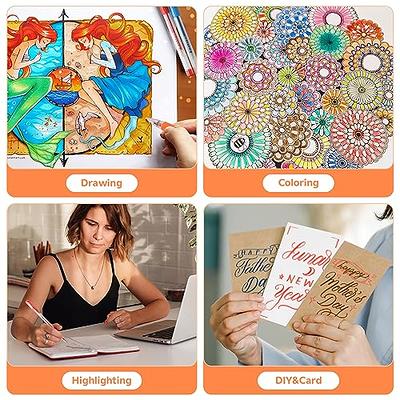 Adult Coloring Books Colored Pen with 40% More Ink for Drawing