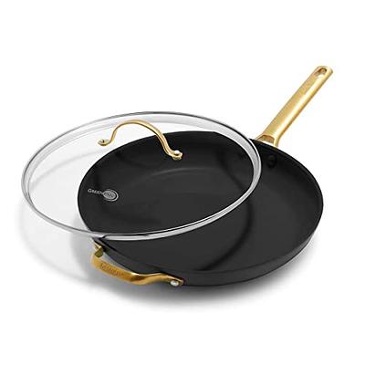 Reserve Ceramic Nonstick 10 and 12 Frypan Set, Black with Gold-Tone