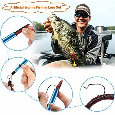 PLUSINNO 133PCS 5.5 Wacky Worm Fishing Lure Kit, Soft Plastic Fishing  Lures, Grub Baits Hook Wacky Rig Bass Trout Fishing Worms Lures w/Tackle  Box-A - Yahoo Shopping