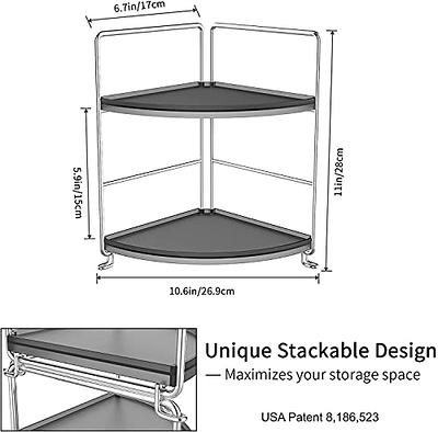 Dyiom 3-Tier Bathroom Countertop Organizer, Vanity Tray Cosmetic and Makeup Storage, Kitchen Spice Rack Standing Shelf, Black