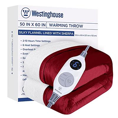 Westinghouse Electric Blanket Throw Heated Blanket with 6 Heating Levels  and 2-10 Hours Time Settings, Flannel to Sherpa Super Cozy Heated Blanket  Machine Washable, 50x60 inch, Red - Yahoo Shopping