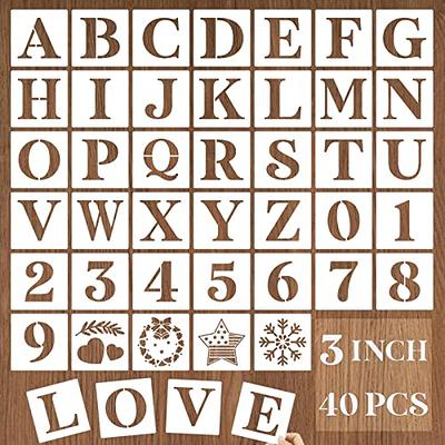 YEAJON 3 Inch Letter Stencils and Numbers, 40 Pcs Alphabet Drawing  Templates, Reusable Plastic Art Craft Stencils for Painting on Wood, Wall,  Fabric, Rock, Chalkboard, Signage, Door Porch - Yahoo Shopping