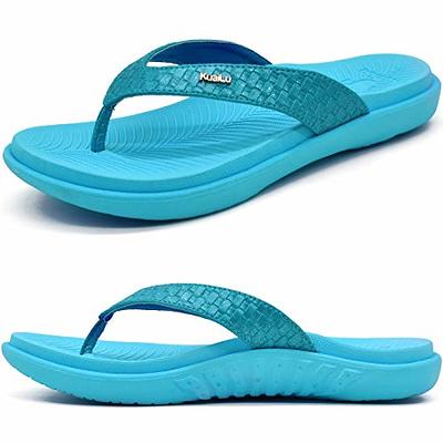 STQ Womens Flip Flops with Yoga Mat Quick Dry Beach Sandals with Comfort  Memory Foam, Black White, US 8 - Yahoo Shopping