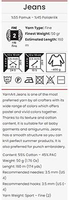 Yarn Art Yarnart Jeans Yarn, Amigurumi Cotton Yarn, Cotton Yarn