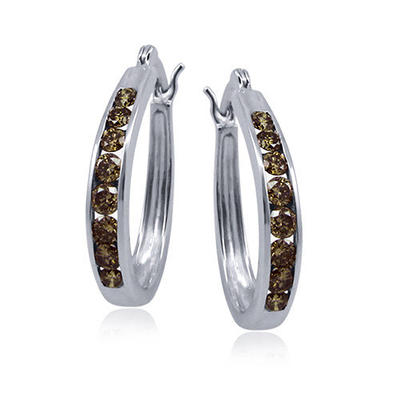 Cate & Chloe Bianca 18k White Gold Hoop Earrings