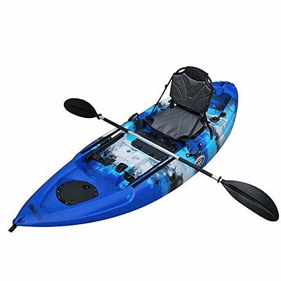 BKC PK13 13' Pedal Drive Fishing Kayak W/Rudder System and Instant Reverse,  Paddle, Upright Back Support Aluminum Frame Seat, 1 Person Foot Operated  Kayak (Blue) - Yahoo Shopping