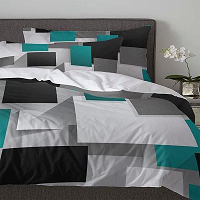 teal and black bedding