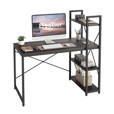 Bestier 44 in. Computer Desk with LED Lights Gaming Desk with 4 Tier  Shelves Retro Light Grey Oak D471Z-RGOL - The Home Depot