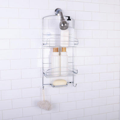 Bendeguz Adhesive Stainless Steel Shower Caddy (Set of 2) Rebrilliant