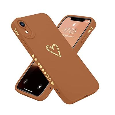 Teageo Compatible with iPhone 13 Case for Women Girl Cute Love-Heart Luxury  Bling Plating Soft Back Cover Raised Full Camera Protection Bumper