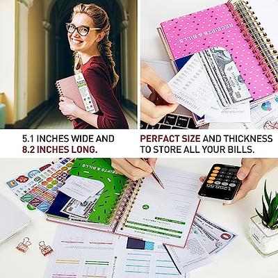 Monthly Budget Planner Book (Undated) with 12 Pockets for Income, Debt,  Saving, Expense and Bill Tracker Organizer, Purple, Spiral Design