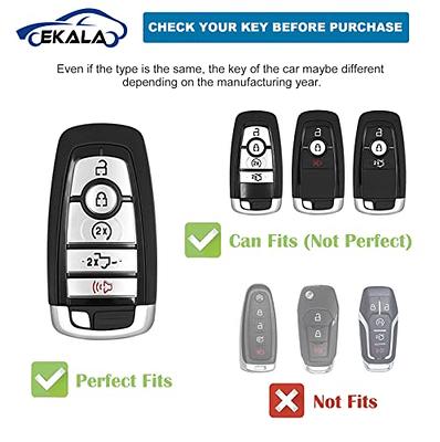 EKALA for Ford Key Fob Cover with Keychain Lanyard, 5 Buttons Soft TPU Keys  Shells Girly White Key Fob Cover Compatible with Ford Explorer Fusion  Mustang F150 Edge Escape Expedition Lincoln(Frd-5) 