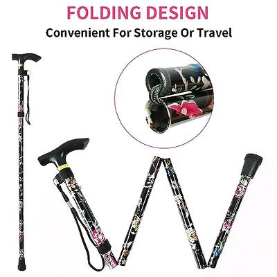 BigAlex Folding Cane,Adjustable Collapsible Cane,Foldable Walking