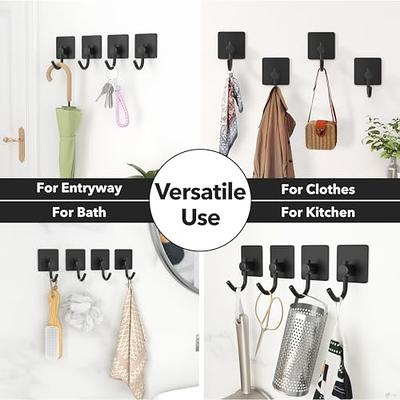 12 Pack Self Adhesive Hooks,Heavy Duty Stick On Wall and Door Hooks for  Hanging,Bathroom Tower Hooks and Kitchen Hallway Sticky Black Hooks,Coat  Hooks Robe Hook Wall Mounted,Stainless Rustproof - Yahoo Shopping