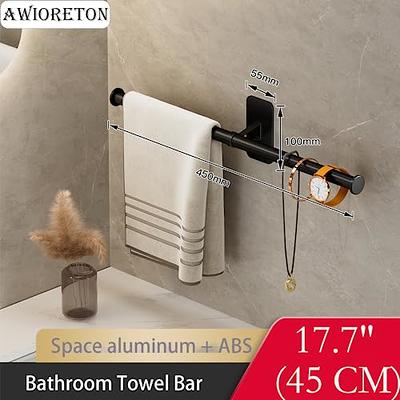 NearMoon Bathroom Towel Bar, Bath Accessories Thicken Stainless Steel  Shower Towel Rack for Bathroom, Towel Holder Wall Mounted (Matte B