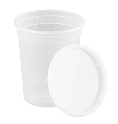Choice 32 oz. Microwavable Clear Round Deli Container and Lid Combo Pack -  250/Case