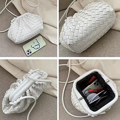 Women Knotted Woven Handbag PU Leather Dumpling Bags Fashion