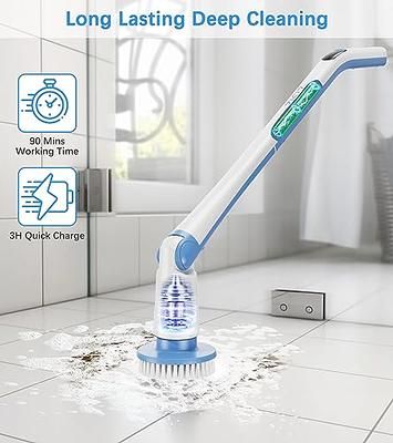 Electric Spin Scrubber,Sofrose 8 in 1 Cordless Shower Power  Scrubber,Electric Scrubber with 8 Brush Heads,Electric Cleaning Brush with  Adjustable