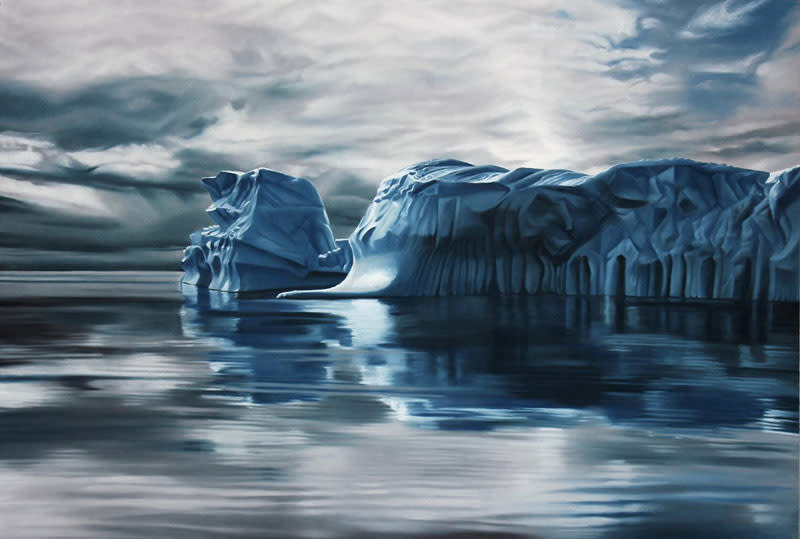  لوحات باستيل واقعية للماء والجليد  Pastel-drawings-of-icebergs-by-zaria-forman-3