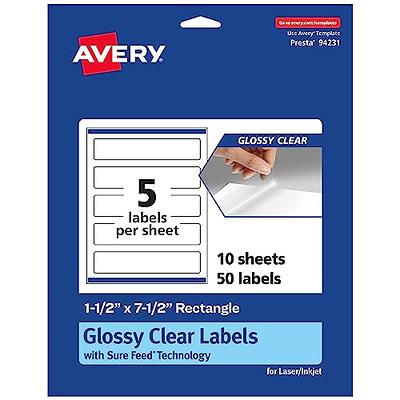 1 x 2-5/8 Rectangle Labels Matte White Paper with SureFeed - Avery