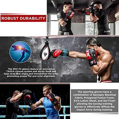 RDX Boxing Gloves Men Women, Pro Training Sparring, Maya Hide Leather Muay  Thai MMA Kickboxing, Adult Heavy Punching Bag Gloves Mitts Focus Pad