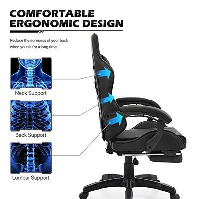 MoNiBloom Computer Gaming Chair with Footrest and Lumbar Support,  Adjustable Hight Ergonomic Racing Chair for Adult Teen Office or Gaming,  Carbon Fiber Leather High Back Video Game Chair, Black - Yahoo Shopping