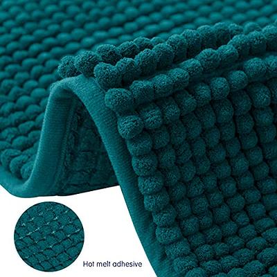 Walensee Non-Slip Bathroom Rugs Chenille Soft Striped Plush Bath