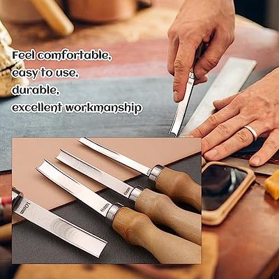 Leather Knife, Leather Cutting Knife with Wooden Handle, Leather Cutting  Tool, Leather Working Knife, Skiving Knife for DIY Leathercraft Cutting  Part of the blade comes with leather cover - Yahoo Shopping