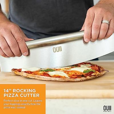 OUII Pizza Peel Aluminum Metal Pizza Paddle - 12 x 14 inch. Pizza Cutter  Rock