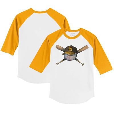 Youth Tiny Turnip White San Diego Padres Diamond Cross Bats T-Shirt Size: Small