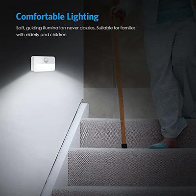 LED Motion Sensor Light Battery Operated Wireless Wall Night Light No Glare  Corridor Closet Kitchen Stair Cabinet Door Lamp