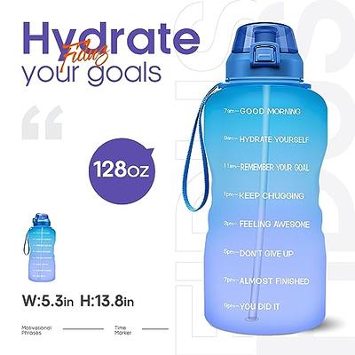 Gym Sports 1 Gallon Motivational Water Bottle Jug with Time Marker