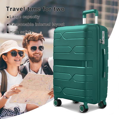 Travelhouse 3 Piece Luggage Set Hardshell Lightweight Suitcase with TSA  Lock Spinner Wheels 20in24in28in.(Green) 