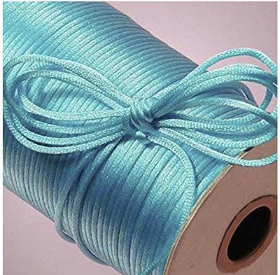 3 Rolls Nylon Beading Thread Knotting Cord 0.6mm 50 Yard Satin String, Lake  Blue