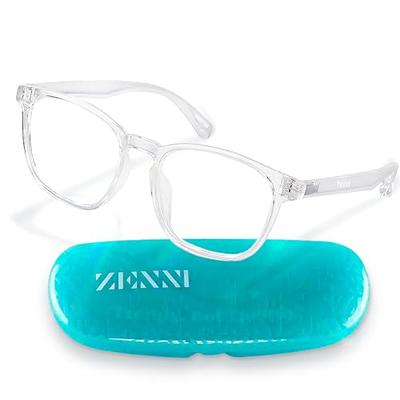 Zenni Kids Square Prescription Glasses Green Plastic Full Rim Frame, Lightweight, Blokz Blue Light Glasses, 2035724