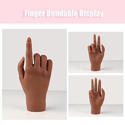 Nail Training Hand Simulation Right-Hand Model Flexible Bendable Practice Hand Mannequin for Acrylic Nails Practice