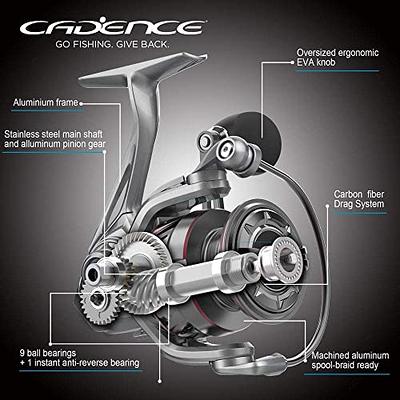 Cadence Spinning Reel, CS7 Strong Aluminum Frame Fishing Reel with