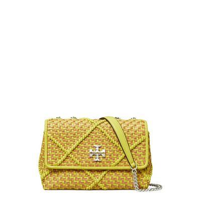 Tory Burch Kira Chevron Small Shoulder Bag, Arugula/Suede: Handbags