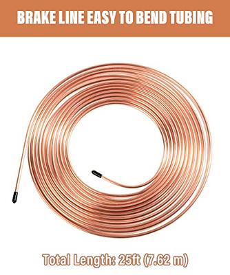 The Stop Shop 25 ft 3/16 Brake Line Kit - Steel Roll WITH Fittings