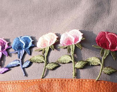 Rose Flowers Applique, Colorful Floral Embroidered Patch, Soft