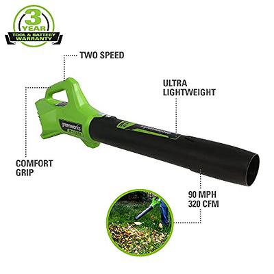 Axial Cordless Leaf Blower, 20-Volt Battery, 90-MPH