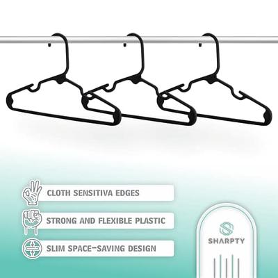 Sharpty White Plastic Hangers, Plastic Clothes Hangers Ideal for Everyday  Use, Clothing Hangers, Standard Hangers (60