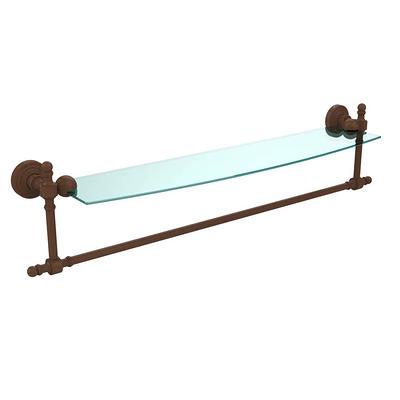 Allied Brass Waverly Place Collection 18 in. 2-Tiered Glass Shelf with  Integrated Towel Bar in Brushed Bronze - Yahoo Shopping